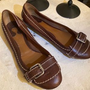Chloe Buckle, Leather Flats
